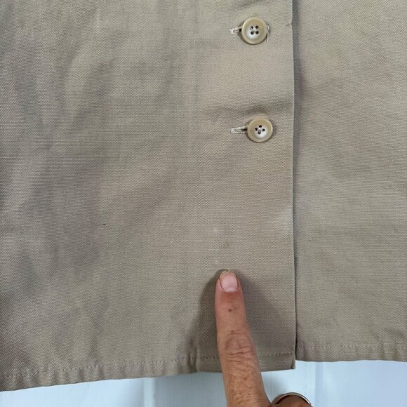 Faconnable Beige Military-Inspired Button-Up Jacket W/ Button Detailing Size S - Picture 4 of 7